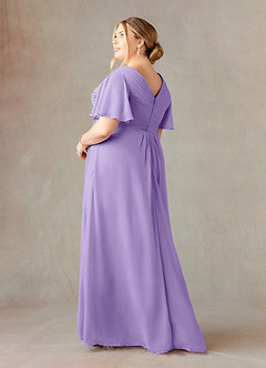Azazie Morning Glory Mother of the Bride Dresses Tahiti A-Line V-Neck Ruched Chiffon Dress image8