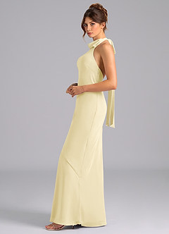 Azazie Velli Bridesmaid Dresses Lemon Sorbet Mermaid High Neck Chiffon Dress image5