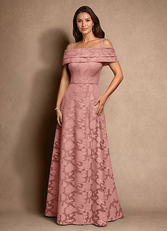 Azazie New Britain vestidos de madre de la novia Vestido de Rosetón de Devorado Floral de Corte en A con Plisado image4