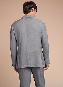 front Gavin Grey Striped Seersucker Trousers Suit