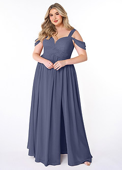 Azazie Lianne Bridesmaid Dresses Stormy A-Line Off the Shoulder Chiffon Dress image7