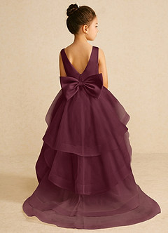 Azazie Pumpkin Abiti da Ragazza di Fiori Abito A-Line in Tulle Convertibile Cabernet image1