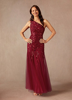 Azazie Backley Mère de la mariée Robes Robe Sirène en Paillettes Cabernet image4