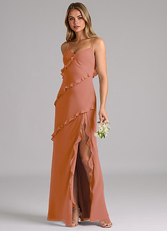 Azazie Nancie Bridesmaid Dresses MAI TAI Mermaid Ruched Chiffon Dress image3