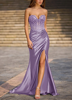 Enamel Purple Mermaid Prom Dress image3