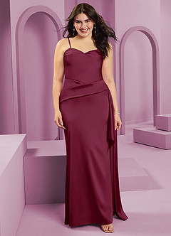 Barbie ♥ Azazie Vestidos de damas de honor Vestido de Mora de Satén Elástico de Corte Recto Convertible con Sin tirantes image11