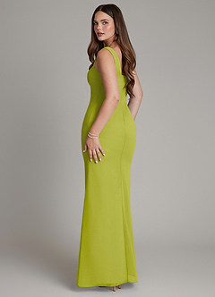 Azazie Hadley Bridesmaid Dresses Lemongrass Mermaid Pleated Chiffon Dress image5