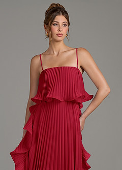 Azazie Alexia Bridesmaid Dresses Scarlet A-Line Ruched Chiffon Dress image2