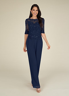 Azazie Florida Mother of the Bride Dresses Dark Navy Jumpsuit/Pantsuit Sequins Chiffon Dress image8