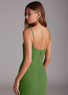 Azazie Saige Bridesmaid Dresses Basil A-Line Off the Shoulder Chiffon Convertible Dress image9