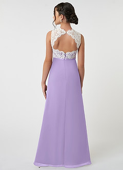 Azazie Rana Junior Lilac A-Line Lace Chiffon Dress image2