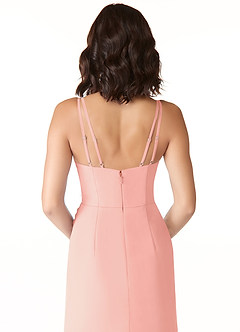 Azazie Leo Bridesmaid Dresses Rosette Mermaid V-Neck Pleated Chiffon Dress image6