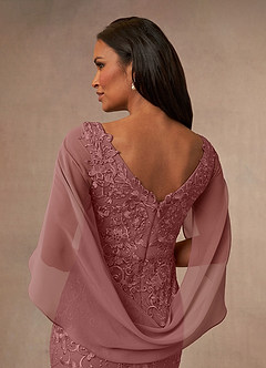 Azazie Ferris Mother of the Bride Dresses Desert Rose Sheath V-Neck Chiffon Dress image5