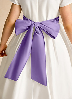 Azazie Deary Flower Girl Dresses Ivory Tahiti A-Line Bow Cotton Dress image8
