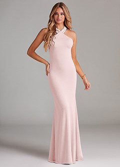 Azazie Doretta Abiti da Damigella Abito Sirena in Chiffon Plissettato Rosa Rossore image8