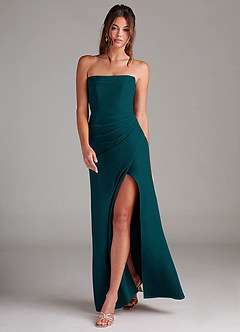 Azazie Leonis Bridesmaid Dresses Pine Sheath Strapless Chiffon Convertible Dress image7