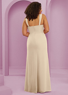 Barbie ♥ Azazie Jurken voor bruidsmeisjes Jurk van Chiffon met Zeemeermin Geplooid Champagne image2