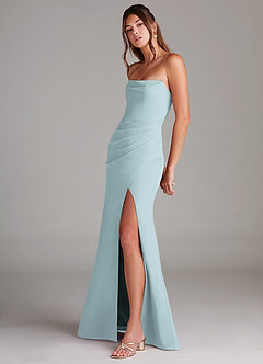 Azazie Leonis Bridesmaid Dresses Mist Sheath Strapless Chiffon Convertible Dress image3