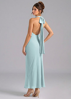 Azazie Velli Bridesmaid Dresses Mist Mermaid High Neck Chiffon Dress image6