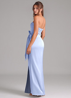 Azazie Jamie Bridesmaid Dresses Ice A-Line Strapless Stretch Satin Convertible Dress image5