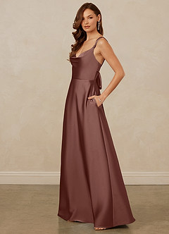 Christian Siriano Bridal for Azazie 1001 Bridesmaid Dresses Espresso A-Line Sweetheart Neckline Stretch Satin Dress image4