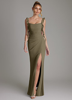 Azazie Jessamine Bridesmaid Dresses Willow Green Mermaid Corset Chiffon Dress image1