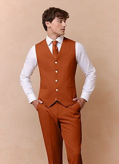 front James Burnt Orange Structured Stretch 3-piece suit