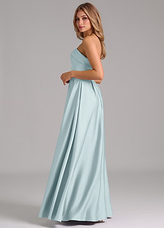 Azazie Lucienne Bridesmaid Dresses Mist A-Line Strapless Stretch Satin Convertible Dress image3