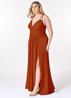 Azazie Farren Bridesmaid Dresses Paprika A-Line Pleated Chiffon Convertible Dress image12