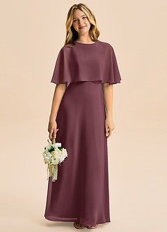 Azazie Maris Junior Abito A-Line in Chiffon Sangria image5