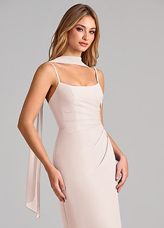 Azazie Calandra Suknie dla druhen Osłona Pofałdowany Szyfon Do ziemi Sukienka image6