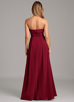 Azazie Lucienne Bridesmaid Dresses Burgundy A-Line Strapless Chiffon Convertible Dress image5