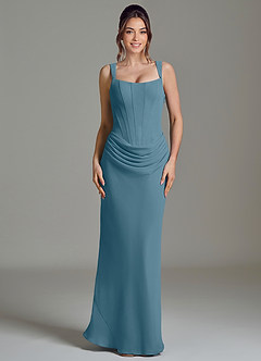 Azazie Niamh Bridesmaid Dresses Bermuda Mermaid Corset Chiffon Dress image3