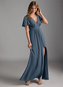 Azazie Zaniah Bridesmaid Dresses Neptune A-Line Chiffon Dress image6