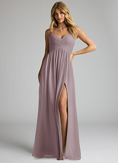 Azazie Alia Bridesmaid Dresses Dusk A-Line Pleated Chiffon Dress image1