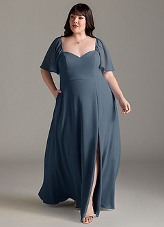 Azazie Chloe Bridesmaid Dresses Neptune A-Line Sweetheart Neckline Chiffon Dress image7