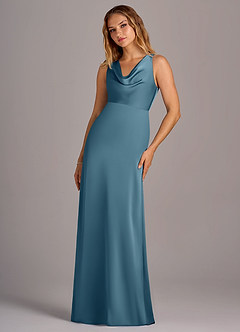 Azazie Wrenlee Robes de demoiselle d'honneur Robe Trapèze en Satin extensible Bermude image5