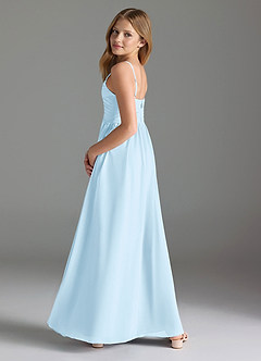 Azazie Alia Junior Jurk van Chiffon met A-Lijn Geplooid Hemelsblauw image5