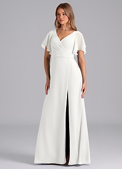 Azazie Ambrosia Šaty pro družičky A-Line Plisovaný Šifón Délka podlahy Šaty image1