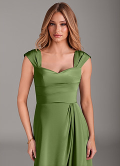 Azazie Laila Bridesmaid Dresses Juniper A-Line Pleated Stretch Satin Dress image5