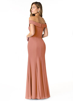 Azazie Lecia Jurken voor bruidsmeisjes Converteerbaar Jurk van Chiffon met rijk Off-the-shoulder geplooid Meer Gesneden image4