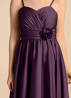 Azazie Catalina Junior Plum A-Line Sweetheart Neckline Stretch Satin Dress image8