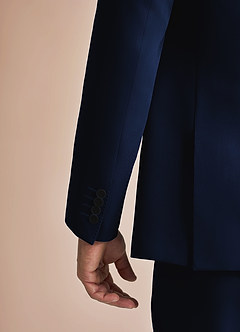 front James Blue Structured Stretch Suit Jacket