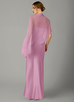 Azazie Jaleesa Robes de demoiselle d'honneur Robe Trapèze en Satin extensible Col haut Rose Bonbon image6