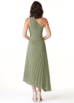 Azazie Kirra At-home Try On Dresses Wisteria A-Line One Shoulder Chiffon Dress image2