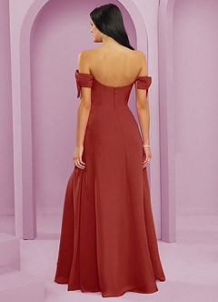Barbie ♥ Azazie Bridesmaid Dresses Terracotta A-Line Off the Shoulder Chiffon Convertible Dress image2