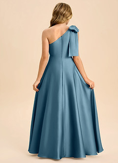 Azazie Penguin Junior Abito A-Line in Raso Elasticizzato Fiocco Bermuda image2