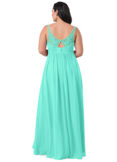 Azazie Amy Venta Final Vestido de Spa de Gasa de Corte En A con Encaje image16