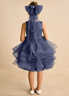 Azazie Tinie Flower Girl Dresses Stormy Ball-Gown Bow Tulle Dress image6