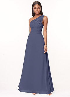 Azazie Ashley Bridesmaid Dresses Stormy A-Line Ruched Chiffon Dress image1